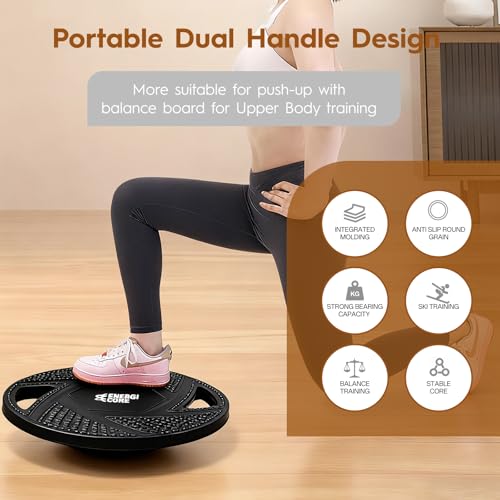 Energi Core Balance Board for Standing Desk and Core Workout - Anti-Slip Surface - Black, Green - Image 8