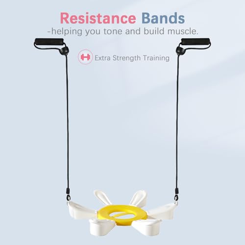 Exercise Ball, Daisy Shaped Yoga Ball Base with Resistance Bands for Stability, Yoga, Balance & Preganancy, Anti-Burst Ball Chair for Office, Home & Gym(65cm/22in) - Image 5