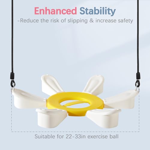 Exercise Ball, Daisy Shaped Yoga Ball Base with Resistance Bands for Stability, Yoga, Balance & Preganancy, Anti-Burst Ball Chair for Office, Home & Gym(65cm/22in) - Image 6
