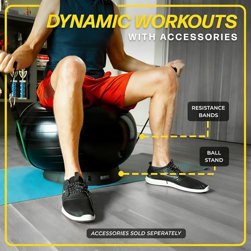 Exercise Ball - Yoga Ball Anti-Burst and Slip Resistant, for Fitness, Pregnancy, Stability, Balance, Core Workout - Training Ball w/Quick Pump - Office, Home, Gym - Image 6