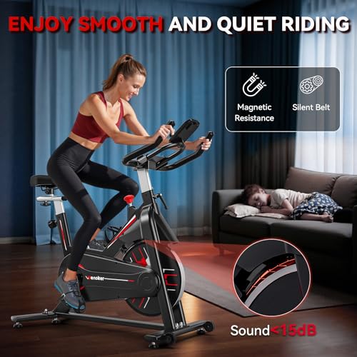 Exercise Bike, WENOKER Magnetic Resistance Stationary Bike for Home, App Supported Indoor Bike with Whisper Quiet, Heavy Flywheel and Upgraded Digital Display - Image 4