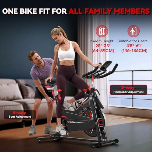 Exercise Bike, WENOKER Magnetic Resistance Stationary Bike for Home, App Supported Indoor Bike with Whisper Quiet, Heavy Flywheel and Upgraded Digital Display - Image 5