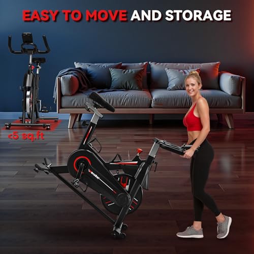 Exercise Bike, WENOKER Magnetic Resistance Stationary Bike for Home, App Supported Indoor Bike with Whisper Quiet, Heavy Flywheel and Upgraded Digital Display - Image 8