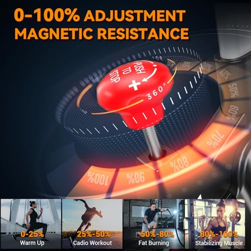 Exercise Bike, Wenoker Stationary Bike for Home App Sync Indoor Bike with Adjustable Seat and Multi-grips Handlebar, Transport Wheels and Fitness Courses for Weight Loss - Image 5