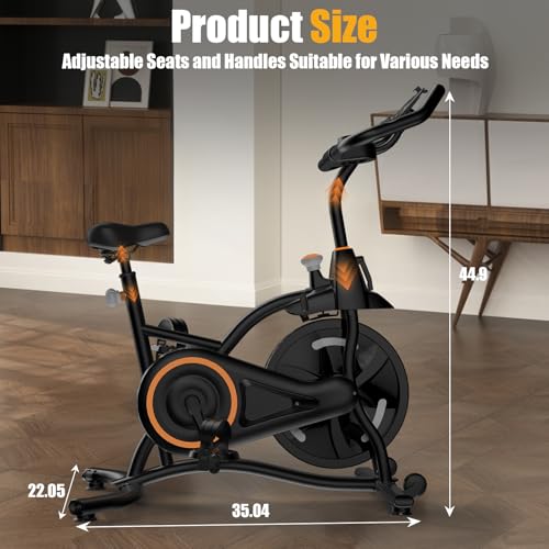 Exercise Bike with Exclusive Heart Rate Sensor and APP Sync, Stationary Bikes for Home with Continuously Variable Resistance, Compact Indoor Cycling Bike with Tablet Mount - Image 6