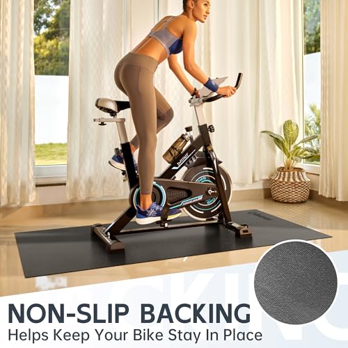 Exercise Equipment Mat for Bike, Treadmill, Elliptical, Yoga - 90" x 40" Non Slip Bike Trainer Mat for Stationary Spin Bike Indoor Outdoor, High Density Workout Floor Protector Mat - Image 5