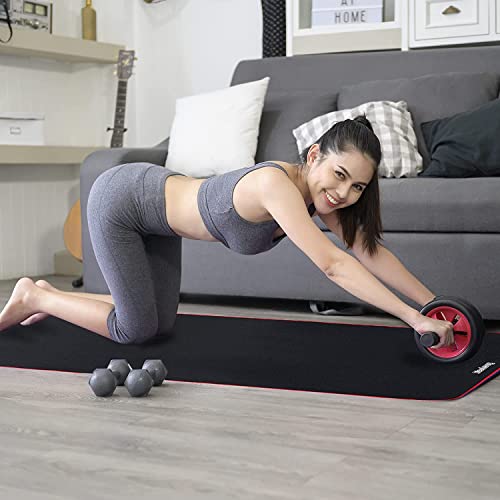 Exercise Mat for AB Roller AB Mat Thin, Long Foldable Gym Mats for Home Gym, Indoor and Out door exercises, Black Picnic Mat for One Person,99'x29' - Image 3