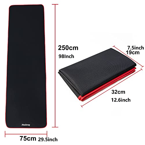 Exercise Mat for AB Roller AB Mat Thin, Long Foldable Gym Mats for Home Gym, Indoor and Out door exercises, Black Picnic Mat for One Person,99'x29' - Image 4