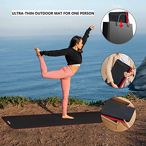 Exercise Mat for AB Roller AB Mat Thin, Long Foldable Gym Mats for Home Gym, Indoor and Out door exercises, Black Picnic Mat for One Person,99'x29' - Image 7