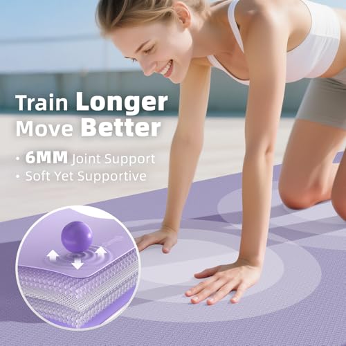 Extra Large Yoga Mat โ 72"x48" or 78"x57", 1/4"โ1/2" Thick Mat for Women & Men, TPE Non-Slip Pilates Mat for Home Gym, Yoga, Stretching, Meditation - Image 5