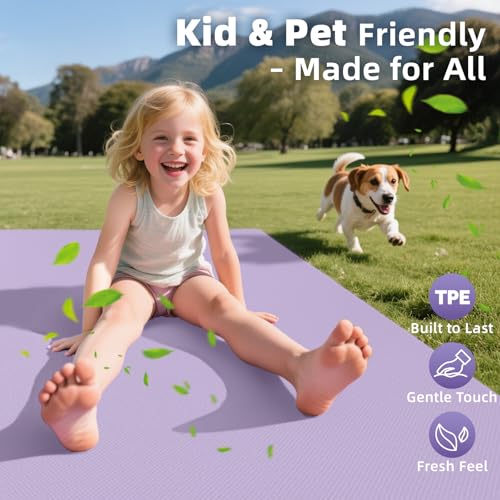 Extra Large Yoga Mat โ 72"x48" or 78"x57", 1/4"โ1/2" Thick Mat for Women & Men, TPE Non-Slip Pilates Mat for Home Gym, Yoga, Stretching, Meditation - Image 6