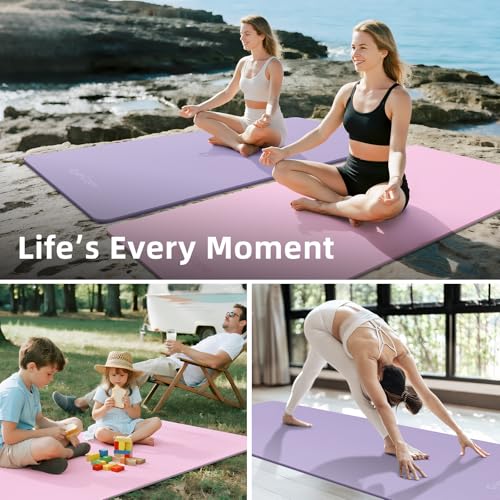 Extra Large Yoga Mat โ 72"x48" or 78"x57", 1/4"โ1/2" Thick Mat for Women & Men, TPE Non-Slip Pilates Mat for Home Gym, Yoga, Stretching, Meditation - Image 7