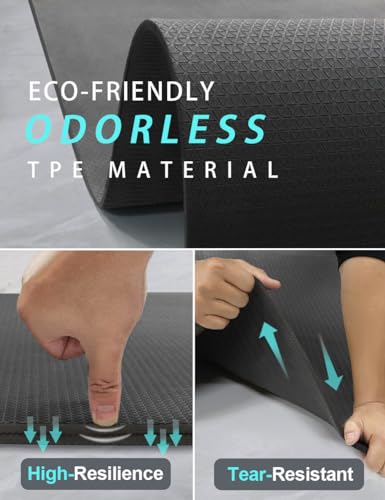 Extra Long & Wide Thick Yoga Mat for Tall Men & Women, 84'' x 32'' x 7mm Oversized Yoga Mat Double-Sided Non Slip, Pro TPE Yoga Mats with Strap - Image 5