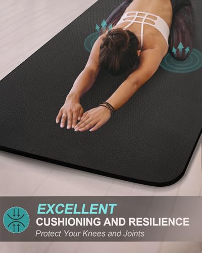 Extra Long & Wide Thick Yoga Mat for Tall Men & Women, 84'' x 32'' x 7mm Oversized Yoga Mat Double-Sided Non Slip, Pro TPE Yoga Mats with Strap - Image 6