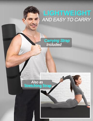 Extra Long & Wide Thick Yoga Mat for Tall Men & Women, 84'' x 32'' x 7mm Oversized Yoga Mat Double-Sided Non Slip, Pro TPE Yoga Mats with Strap - Image 8