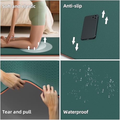 Extra Wide Thick Yoga Mat for Women and Men 76"x 40"x 10mm TPE Exercise Mat, Large-sized Non-slip Gym Yoga Mat,Workout mat,Pilates - Image 5