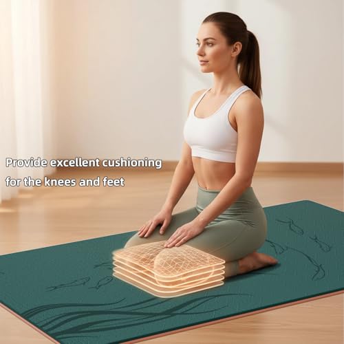 Extra Wide Thick Yoga Mat for Women and Men 76"x 40"x 10mm TPE Exercise Mat, Large-sized Non-slip Gym Yoga Mat,Workout mat,Pilates - Image 6