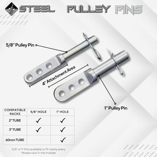 F&F STEEL Adjustable Fitness Rack Pulley Pin - Fits 2" & 3" Racks with 5/8" or 1" Hole Size - Heavy-Duty, Gym Equipment for Home Workouts, Strength Training, and Muscle Building - Compact Design - Image 6