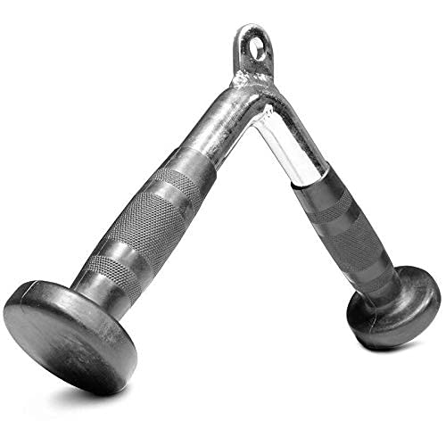 FITNESS MANIAC USA Tricep Press Push Down Bar V Handle Close Grip Cable Multi Gym Attachment Pro Tricep V-Bar with Rubber Handgrips - Image 4