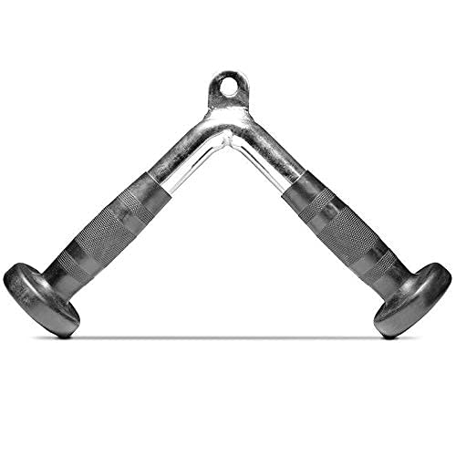 FITNESS MANIAC USA Tricep Press Push Down Bar V Handle Close Grip Cable Multi Gym Attachment Pro Tricep V-Bar with Rubber Handgrips - Image 5