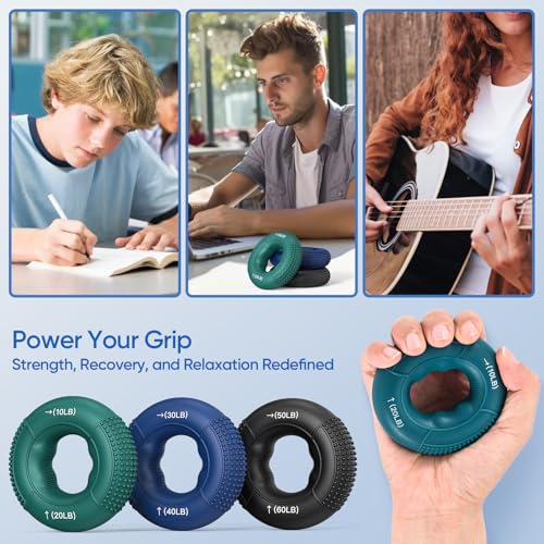 FitBeast Grip Strength Trainer, Finger Exerciser, Stress Balls for Adults 6-Piece Set, Hand Therapy for Strength, Recovery & Stress Relief, Forearm Strengthener for Men, Women & Seniors - Image 7