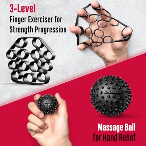 FitBeast Grip Strength Trainer, Hand Gripper Strengthener Kit - 6 Pack with Adjustable Resistance Forearm Strengthener, Forearm Exerciser and Massage Balls for Hand Therapy, Grip Training - Image 7
