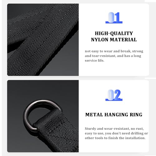 Fitness Pulley Cable Attachments, Tricep Extension Strap Cable Attachments Straps Cable Pulley System Accessories Home Gym Fitness Strap for Greater Range of Motion (Straps) - Image 3