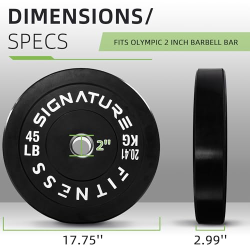 Fitvids Olympic Bumper Plates Set, 2" Weight Plates for Strength Training & Weightlifting, Paris or Set or Set with Barbell, Multiple Options - Image 3