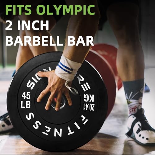 Fitvids Olympic Bumper Plates Set, 2" Weight Plates for Strength Training & Weightlifting, Paris or Set or Set with Barbell, Multiple Options - Image 5