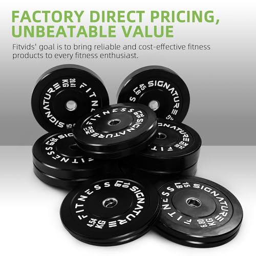 Fitvids Olympic Bumper Plates Set, 2" Weight Plates for Strength Training & Weightlifting, Paris or Set or Set with Barbell, Multiple Options - Image 6