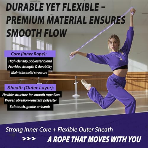 Flow Rope Weighted Fitness Jump Rope for Women Men Workout, Adjustable 1.44lb Heavy Rope for Adult Exercise, Mobility & Coordination Training at Home Gym & Outdoors - Image 5