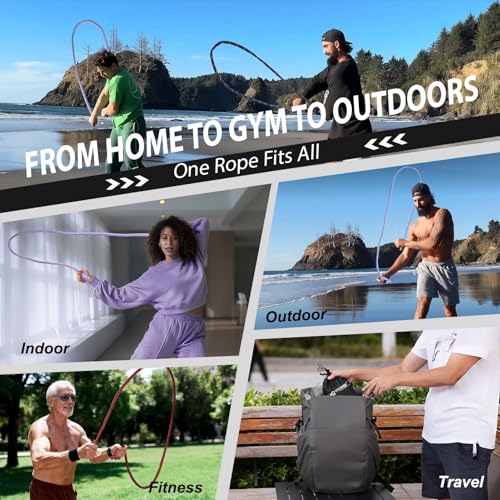 Flow Rope Weighted Fitness Jump Rope for Women Men Workout, Adjustable 1.44lb Heavy Rope for Adult Exercise, Mobility & Coordination Training at Home Gym & Outdoors - Image 7