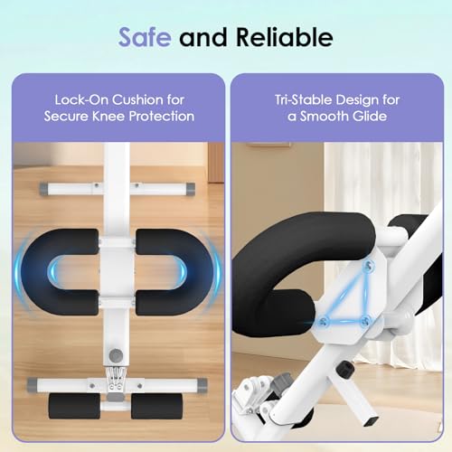 Foldable Ab Machine, 5-in-1 Adjustable Ab Trainer for Home Gym, Full-Body Core Workout Equipment with 10 Length Levels, LED Display & Silent Rollers | Sit-Up & Rowing Machine for Abs Sculpting - Image 5