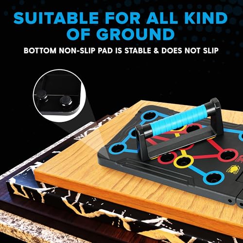 Foldable Push Up Board - Home Workout Equipment with Color-Coded System - Multi-Functional Push-Up Stands for Strength Training, Chest, Arms & Core - Portable Gym for Men & Women - Image 6