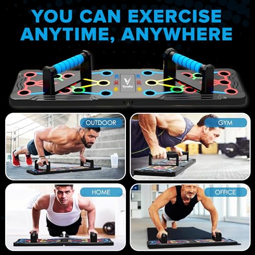 Foldable Push Up Board - Home Workout Equipment with Color-Coded System - Multi-Functional Push-Up Stands for Strength Training, Chest, Arms & Core - Portable Gym for Men & Women - Image 7