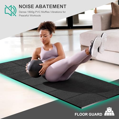 Foldable Treadmill Mat Walking Pads, Bike Exercise Equipment Mat, 1/4" Thick, 63"x30" Anti-Slip Waterproof Floor Protector for Carpet, Home Hardwood, Home Gyms, Workout Fitness Machines, Yoga, Gift - Image 6