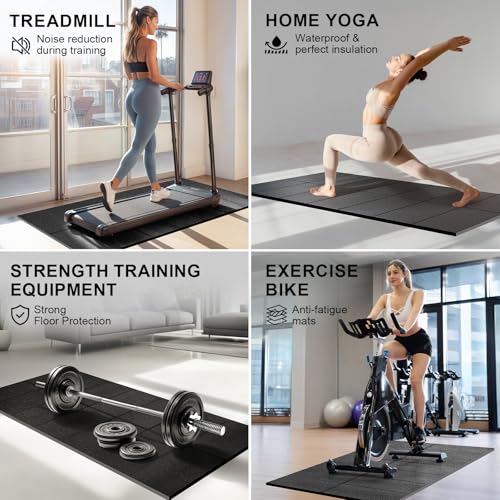Foldable Treadmill Mat Walking Pads, Bike Exercise Equipment Mat, 1/4" Thick, 63"x30" Anti-Slip Waterproof Floor Protector for Carpet, Home Hardwood, Home Gyms, Workout Fitness Machines, Yoga, Gift - Image 7