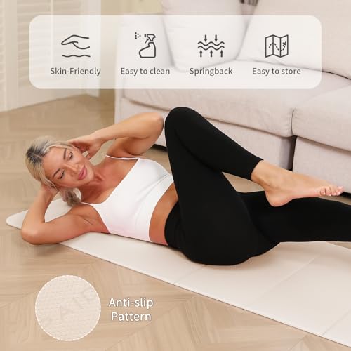 Foldable Yoga Mat - 10mm Extra Thick, 75"26" Non-Slip Exercise Fitness Mat | SGS Eco-Certified, Portable for Yoga/Pilates/Studio/Home Workout - Image 6