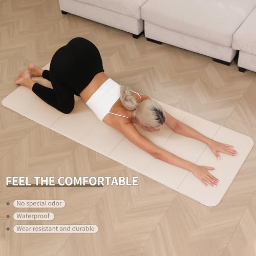 Foldable Yoga Mat - 10mm Extra Thick, 75"26" Non-Slip Exercise Fitness Mat | SGS Eco-Certified, Portable for Yoga/Pilates/Studio/Home Workout - Image 7