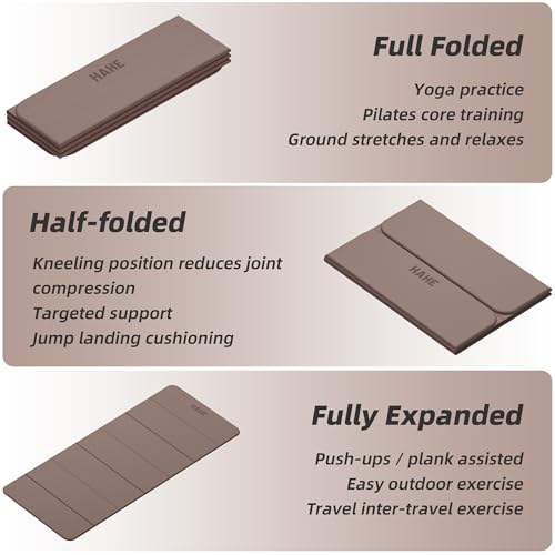 Foldable Yoga Mat,74"Lx32"Wx1/3"Thick,Folding Exercise Mat,Non-slip Wide Pilates Mats for Home Workout/Travel, Portable Yoga Mat Thick for Yoga/Pilates/Camping/Floor Exercises - Image 5
