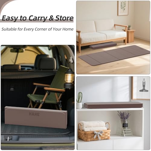 Foldable Yoga Mat,74"Lx32"Wx1/3"Thick,Folding Exercise Mat,Non-slip Wide Pilates Mats for Home Workout/Travel, Portable Yoga Mat Thick for Yoga/Pilates/Camping/Floor Exercises - Image 7