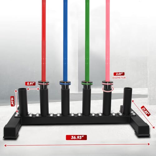 Freestanding Barbell Holder, Vertical 6 Bar Storage Rack for 2" Olympic Bars, Durable Barbell Stand, Space-Saving Floor Stand for Weight Bar and Specialty Bars - Image 3