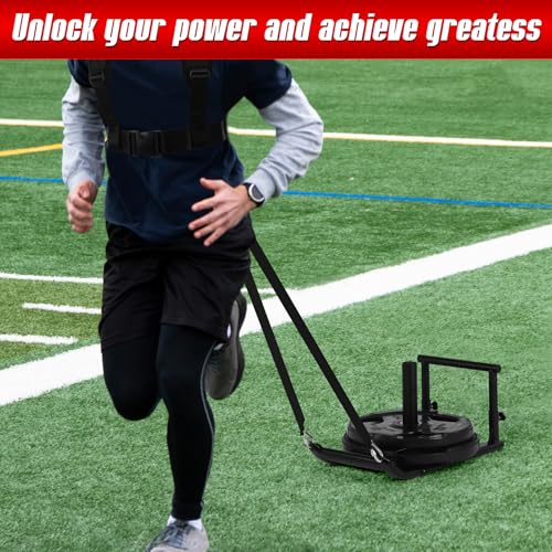 GADFISH Workout Fitness Sled, Weighted Sleds Push Gym Equipment for Adults & Kids, Compatible with 1" & 2" Weight Plates, Multi-Purpose Sled for Outdoor or Home Fitness Training - Image 5