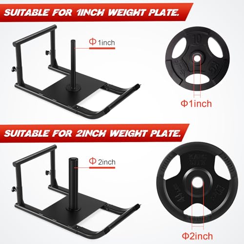 GADFISH Workout Fitness Sled, Weighted Sleds Push Gym Equipment for Adults & Kids, Compatible with 1" & 2" Weight Plates, Multi-Purpose Sled for Outdoor or Home Fitness Training - Image 8