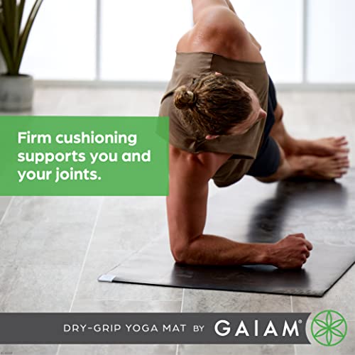 Gaiam Dry-Grip Yoga Mat - 5mm Thick Non-Slip Exercise & Fitness Mat for Standard or Hot Yoga, Pilates and Floor Workouts - Cushioned Support, Non-Slip Coat - 68 x 24 Inches - Image 4