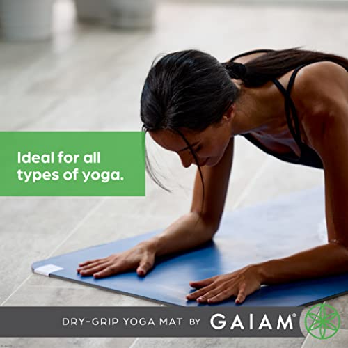 Gaiam Dry-Grip Yoga Mat - 5mm Thick Non-Slip Exercise & Fitness Mat for Standard or Hot Yoga, Pilates and Floor Workouts - Cushioned Support, Non-Slip Coat - 68 x 24 Inches - Image 5