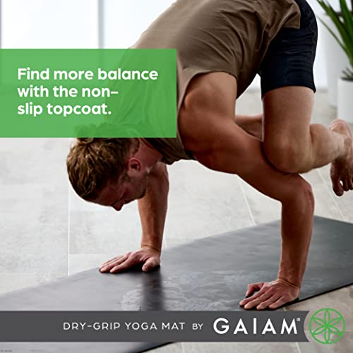 Gaiam Dry-Grip Yoga Mat - 5mm Thick Non-Slip Exercise & Fitness Mat for Standard or Hot Yoga, Pilates and Floor Workouts - Cushioned Support, Non-Slip Coat - 68 x 24 Inches - Image 6