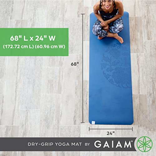 Gaiam Dry-Grip Yoga Mat - 5mm Thick Non-Slip Exercise & Fitness Mat for Standard or Hot Yoga, Pilates and Floor Workouts - Cushioned Support, Non-Slip Coat - 68 x 24 Inches - Image 7