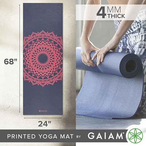 Gaiam Print Yoga Mat, Non Slip Exercise & Fitness Mat for All Types of Yoga, Pilates & Floor Exercises - Image 5