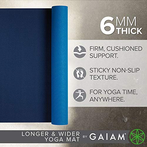 Gaiam Solid Color Yoga Mat, Non Slip Exercise & Fitness Mat for All Types of Yoga, Pilates & Floor Exercises - Image 3